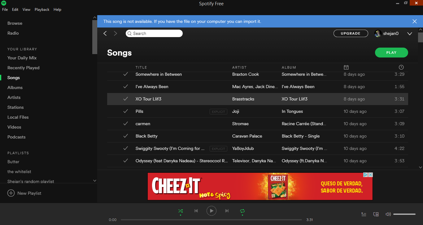 Spotify Windows App Cannot Play Song
